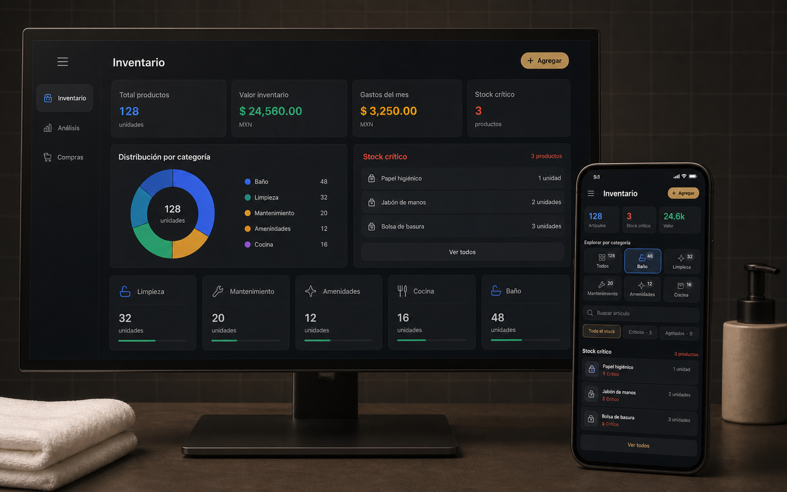 Panel web y app móvil de Inventario de ClimberHost